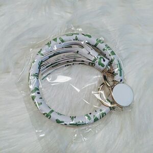 Wristlet bangle keychain bracelet tassel keyring